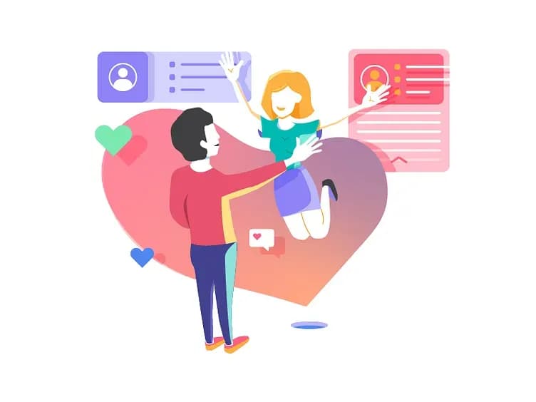 Illustration of an online dating