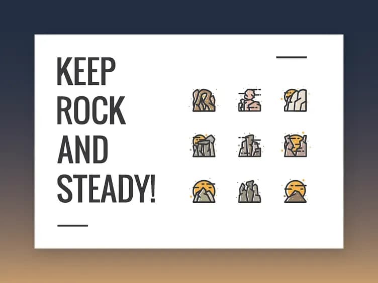 Rock icon set